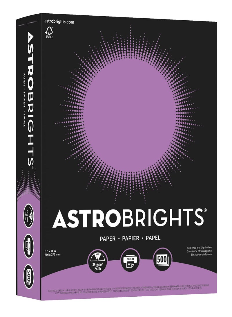 Wausau Astrobrights 24# Writing Paper, 500 count, Planetary Purple, 8.5 x 11 Inch (21678 ) - Image 1